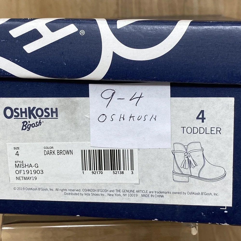 OshKosh B'gosh Boots Toddler Girls Size 4 Dark Brown MISHA-G Ankle Tassel